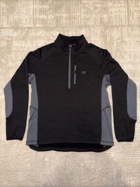 New Balance Black And Gray Quarter-Zip Athletic Top